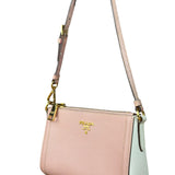 Prada Bicolor Saffiano Leather Mini Pochette
