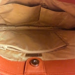 Burberry Orange Leather Trim Nova Check Hobo Bag