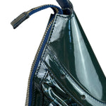 Gucci Vintage Blue/Green Patent Leather Horsebit Glam Hobo Bag