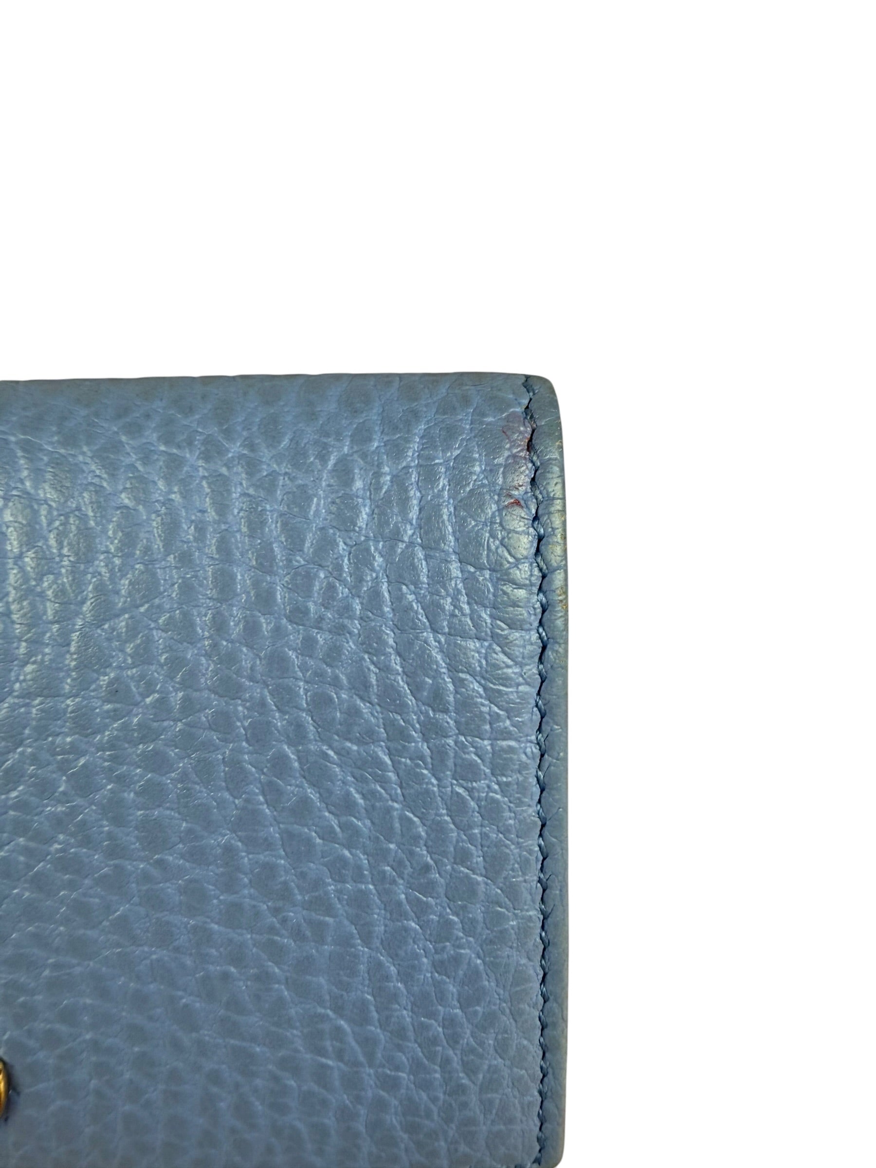 Gucci Blue Leather Marmont Card Case Wallet