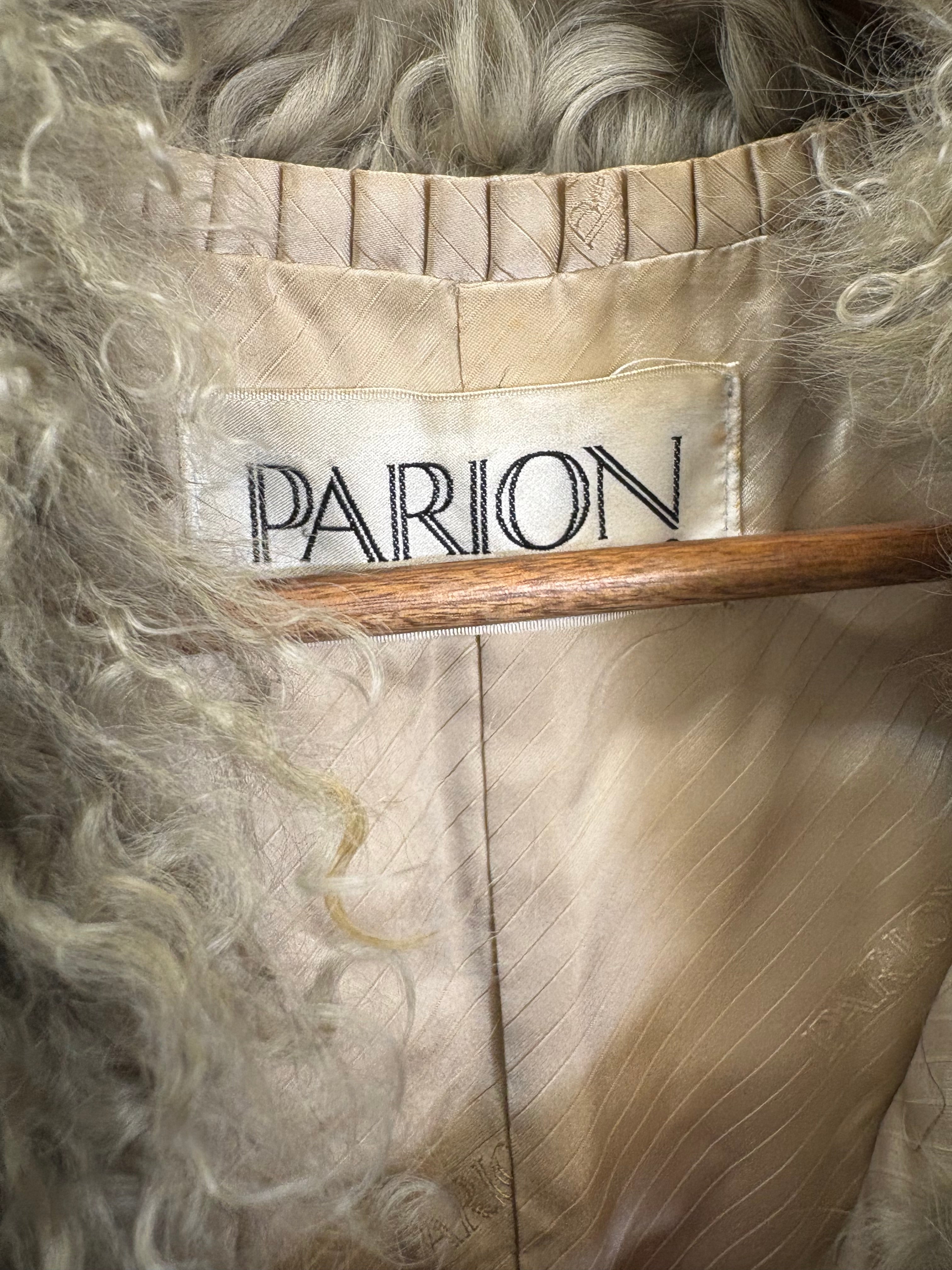 Parion Vintage Sage Shag Fur Coat
