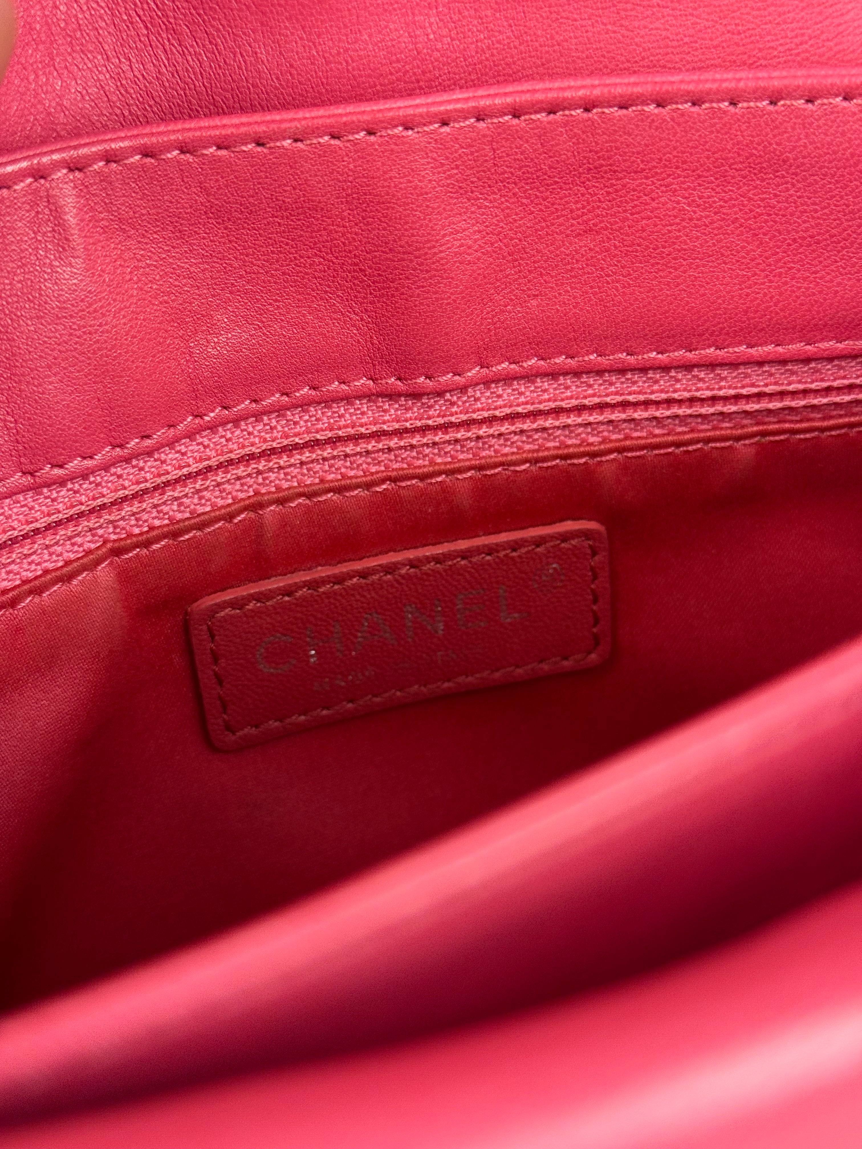 Chanel Pink Quilted Leather Accordion Flap Bag 2014