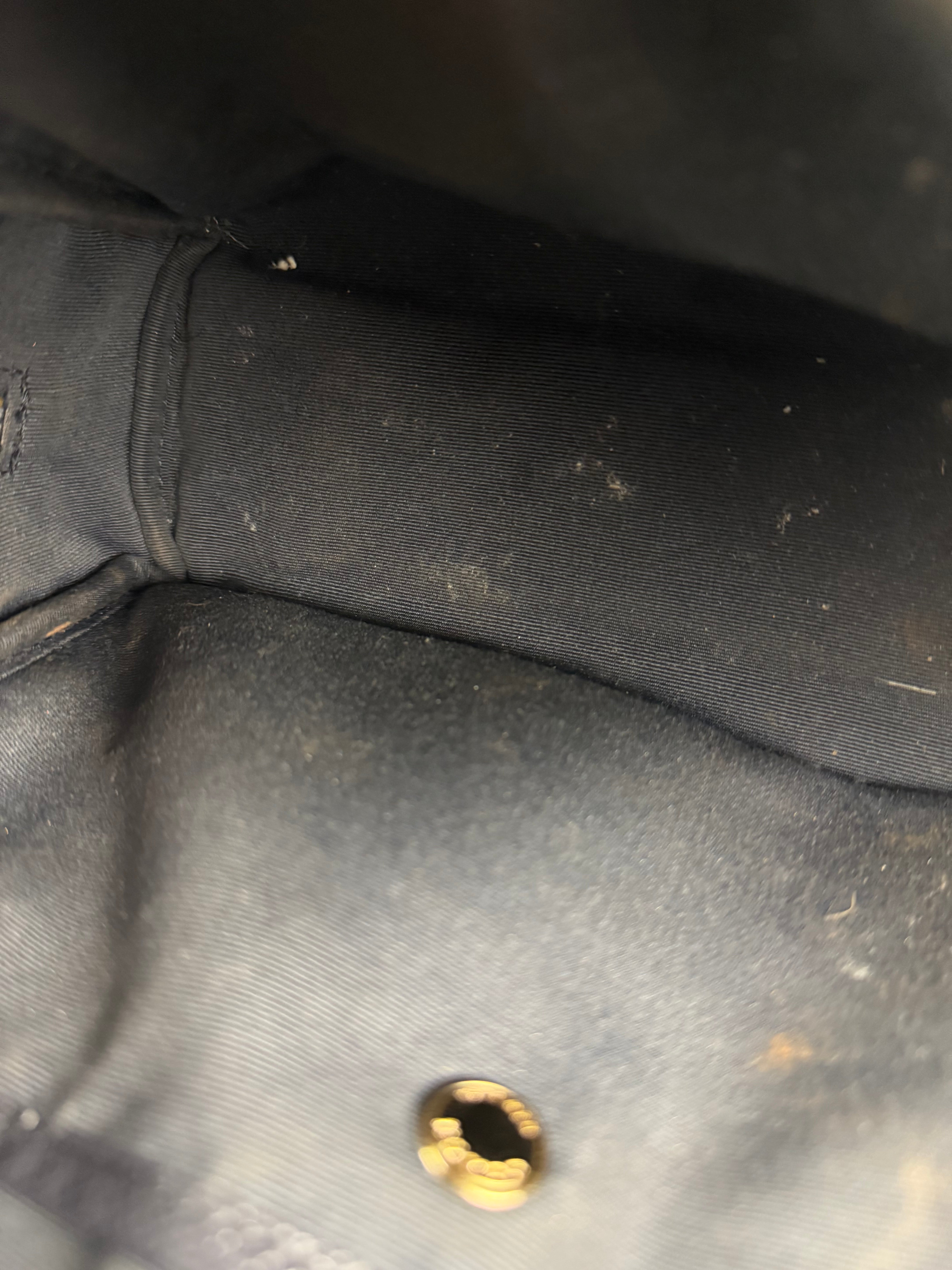 Coach Cosmetic Pouch Navy Blue Pebbled Leather