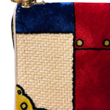 Prada Multicolor Velvet/Leather Trim Trompe L'oeil Cahier Crossbody Bag