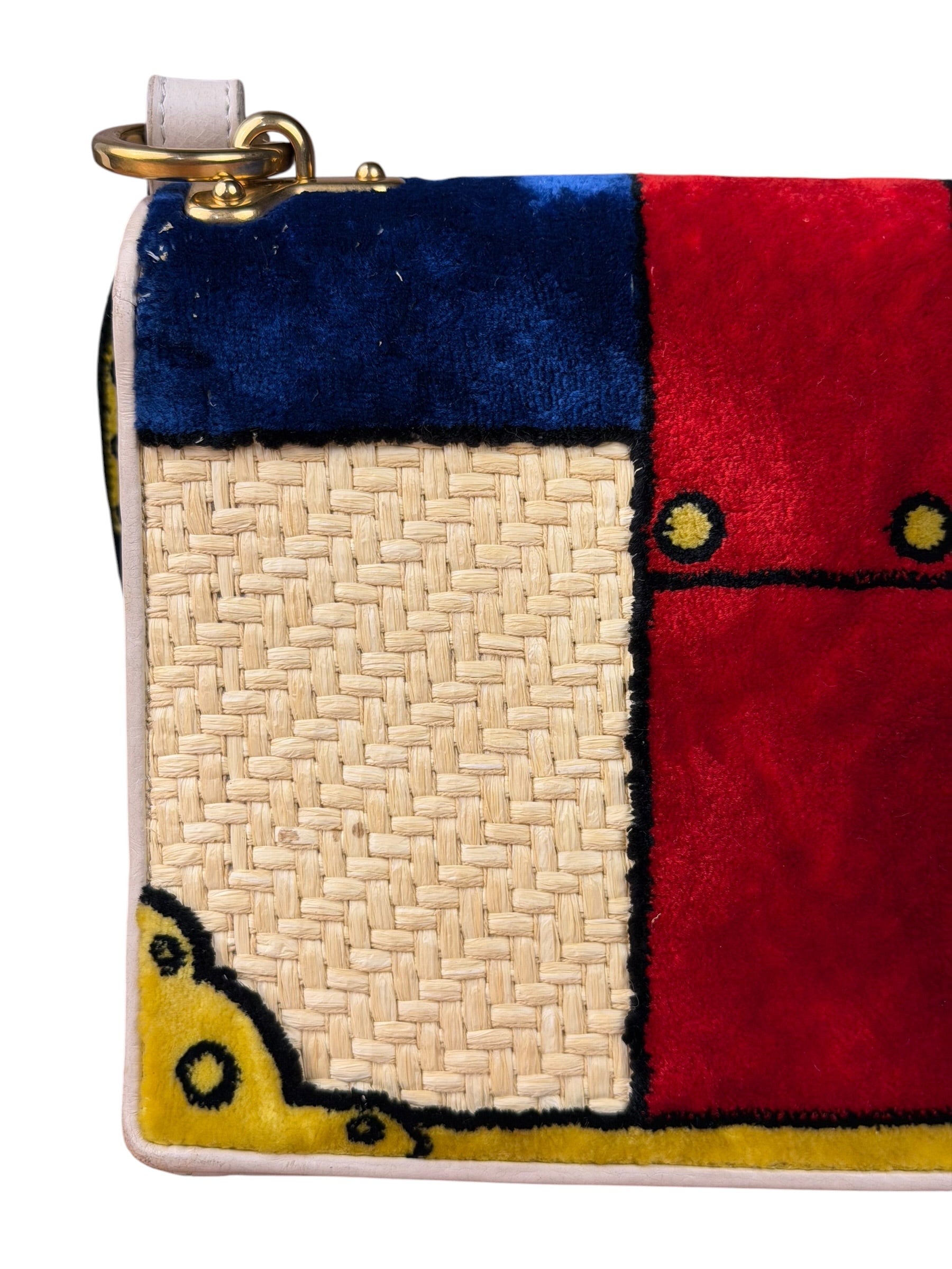 Prada Multicolor Velvet/Leather Trim Trompe L'oeil Cahier Crossbody Bag
