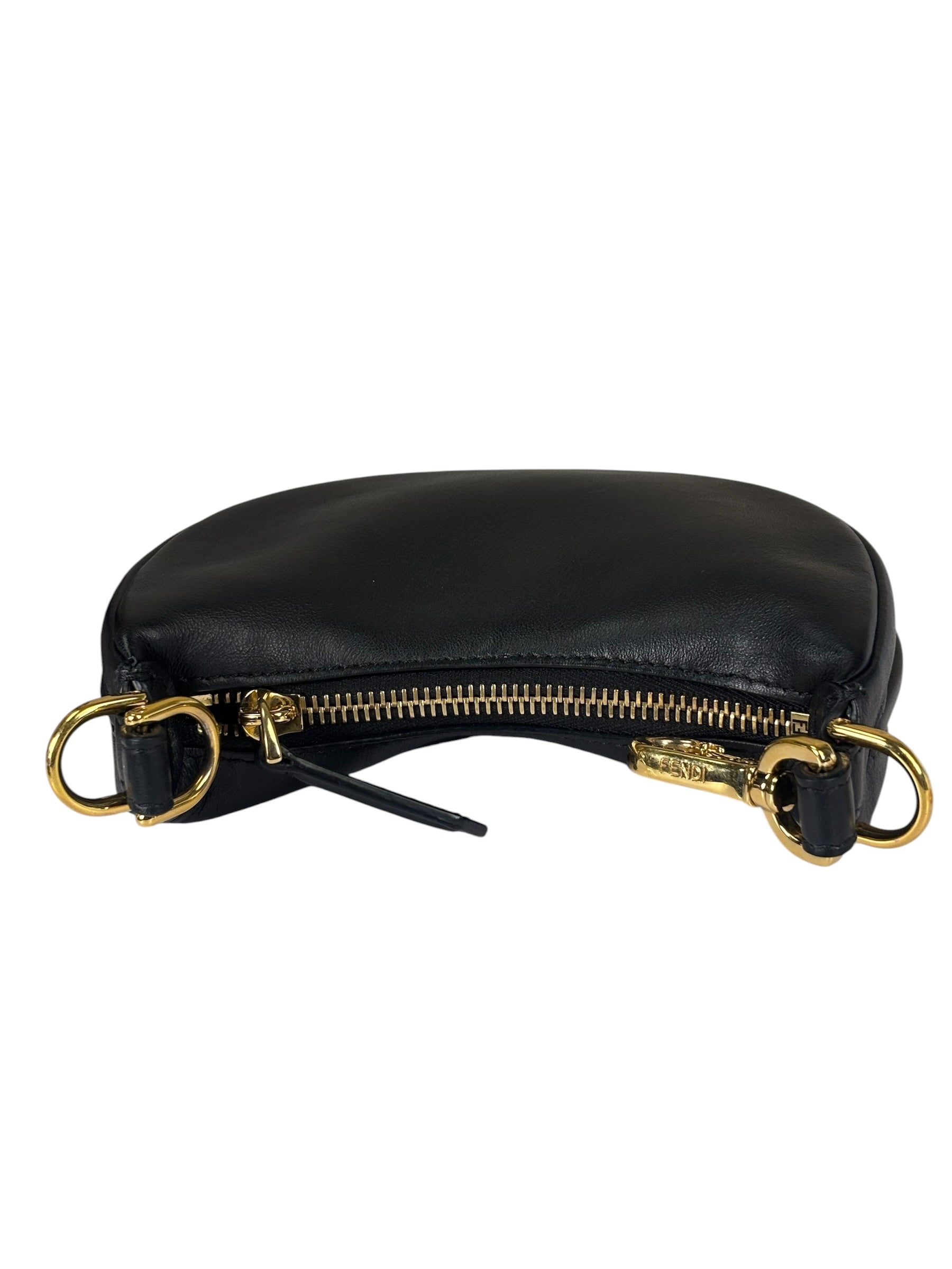 Fendi Vintage Black Leather Nano Fendigraphy Two-Way Bag Replacement Chains