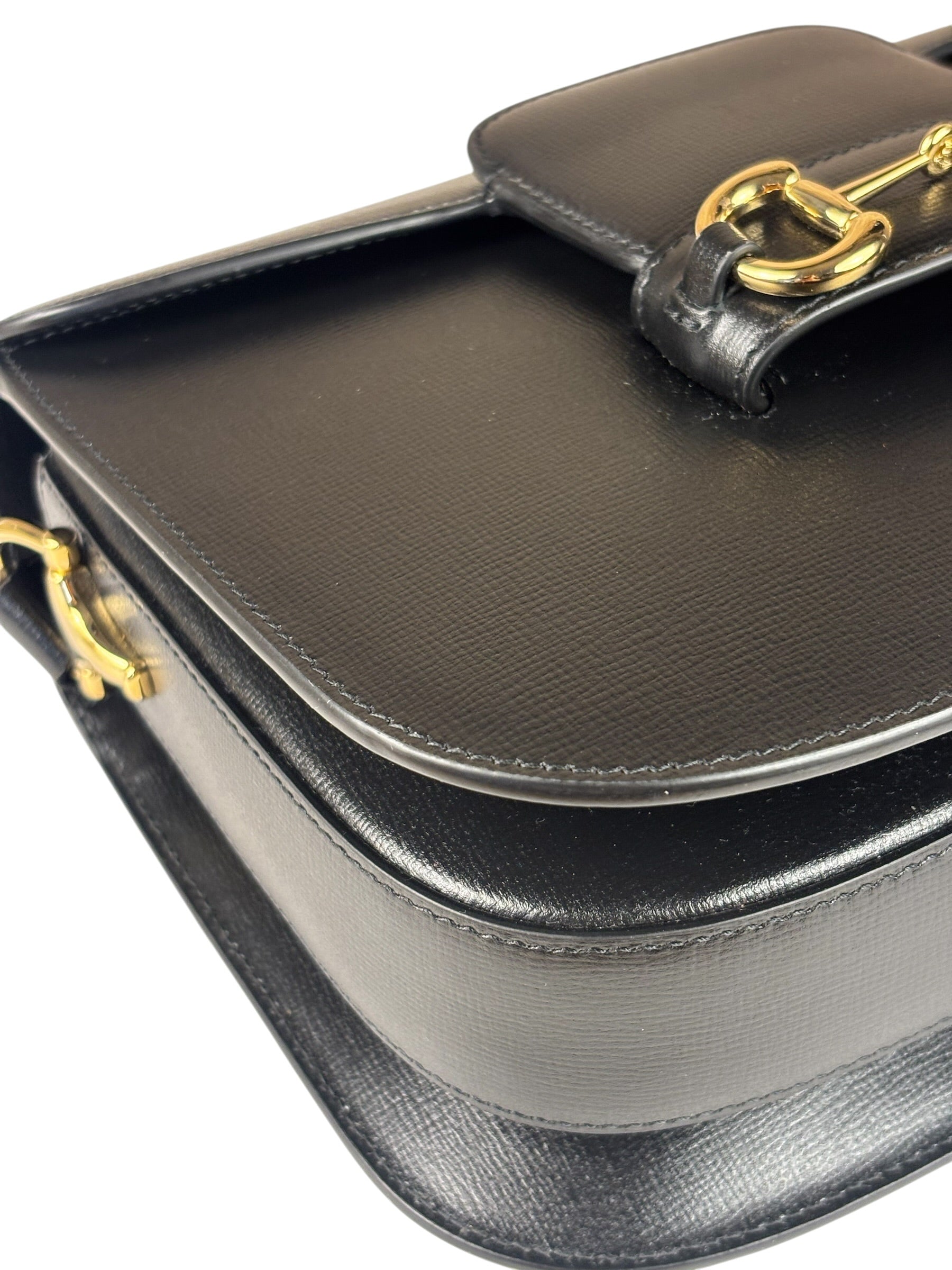 Gucci Black Leather Horsebit 1955 Shoulder Bag