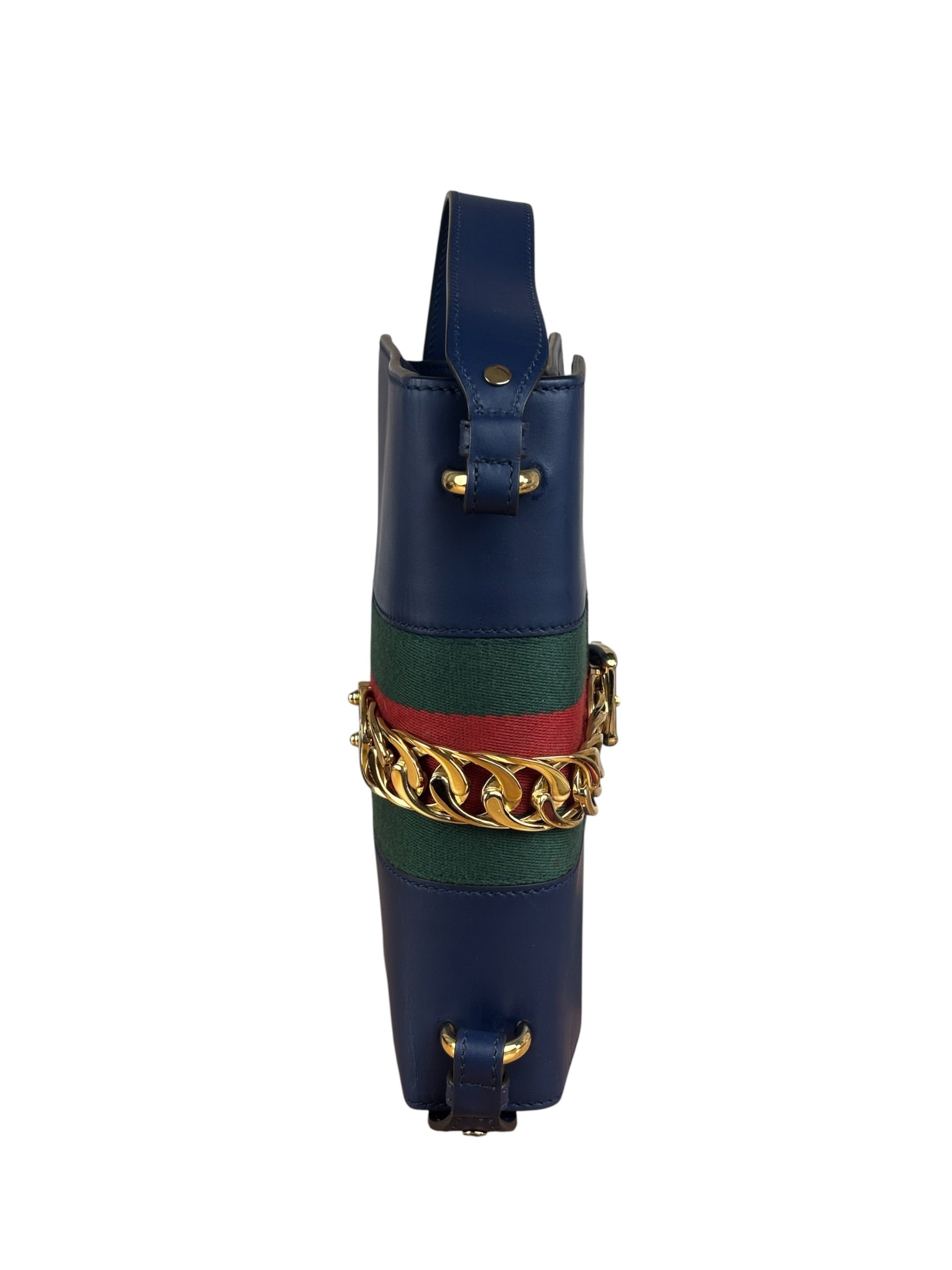 Gucci Navy Blue Sylvie Leather Crossbody Bag