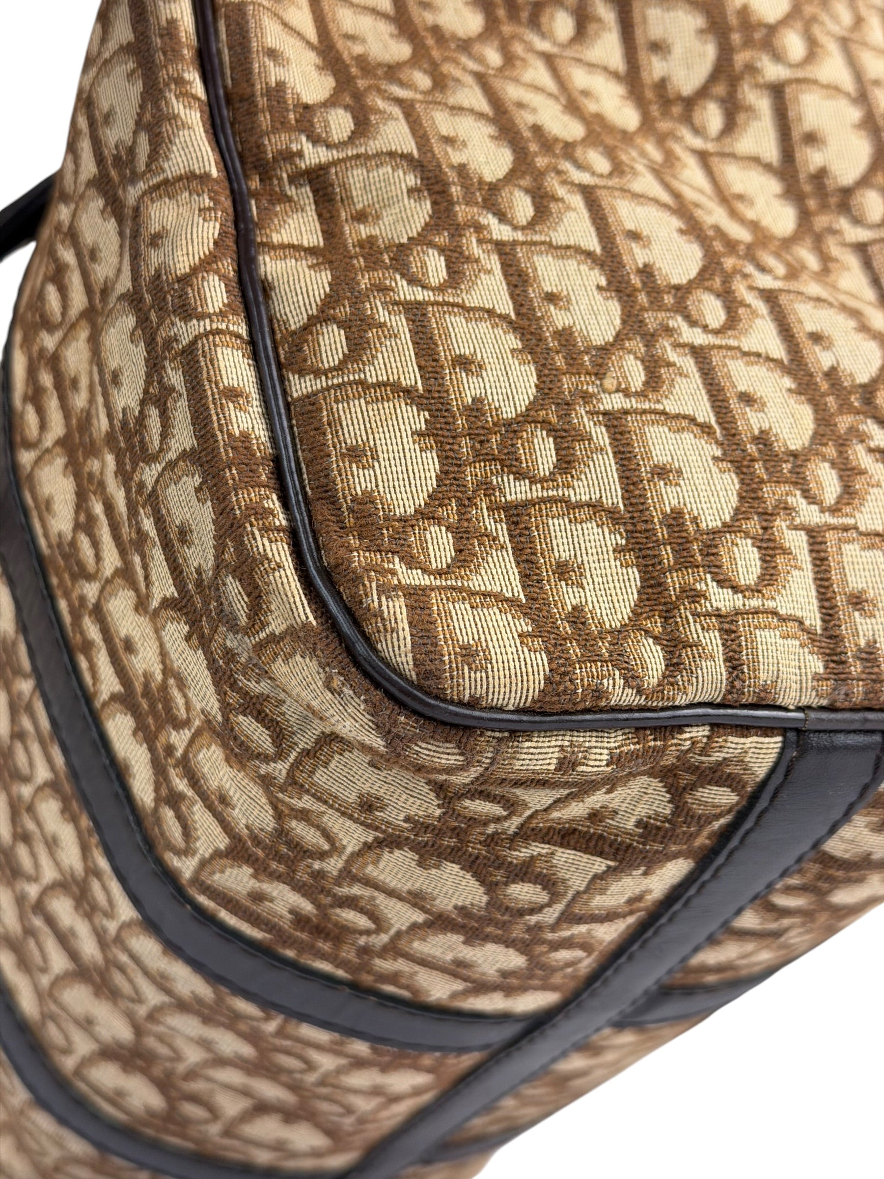 Christian Dior Brown Leather Trotter Boston Handbag