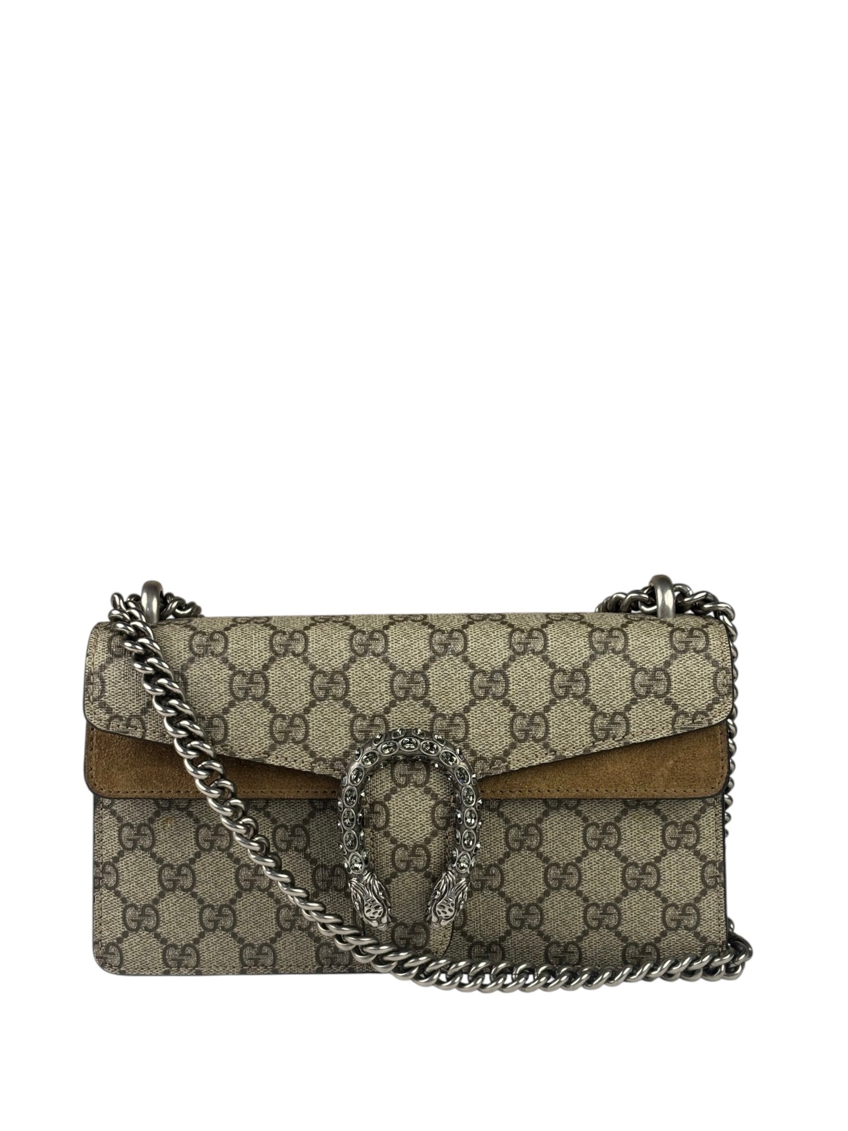 Gucci Beige Leather GG Dionysus Shoulder Bag