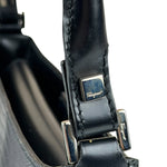 Salvatore Ferragamo Vintage Black Lizard Embossed Leather Pochette