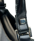 Salvatore Ferragamo Vintage Black Lizard Embossed Leather Pochette