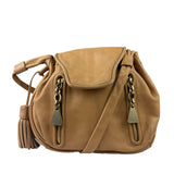 Chloe Orange Beige Calfskin See By Chloe Cherry Drawstring Saddle Crossbody Bag