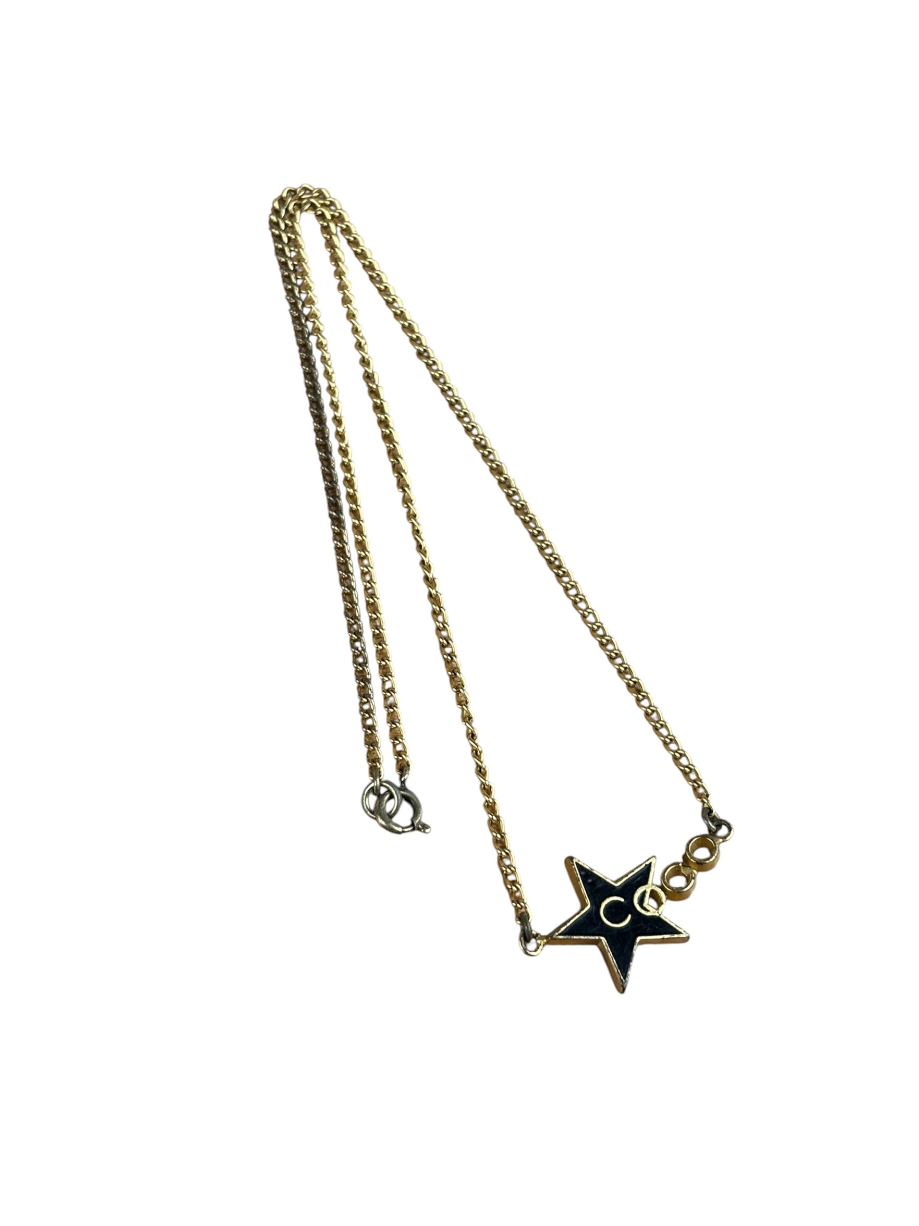 Chanel Vintage Coco Enamel Star Pendant Necklace