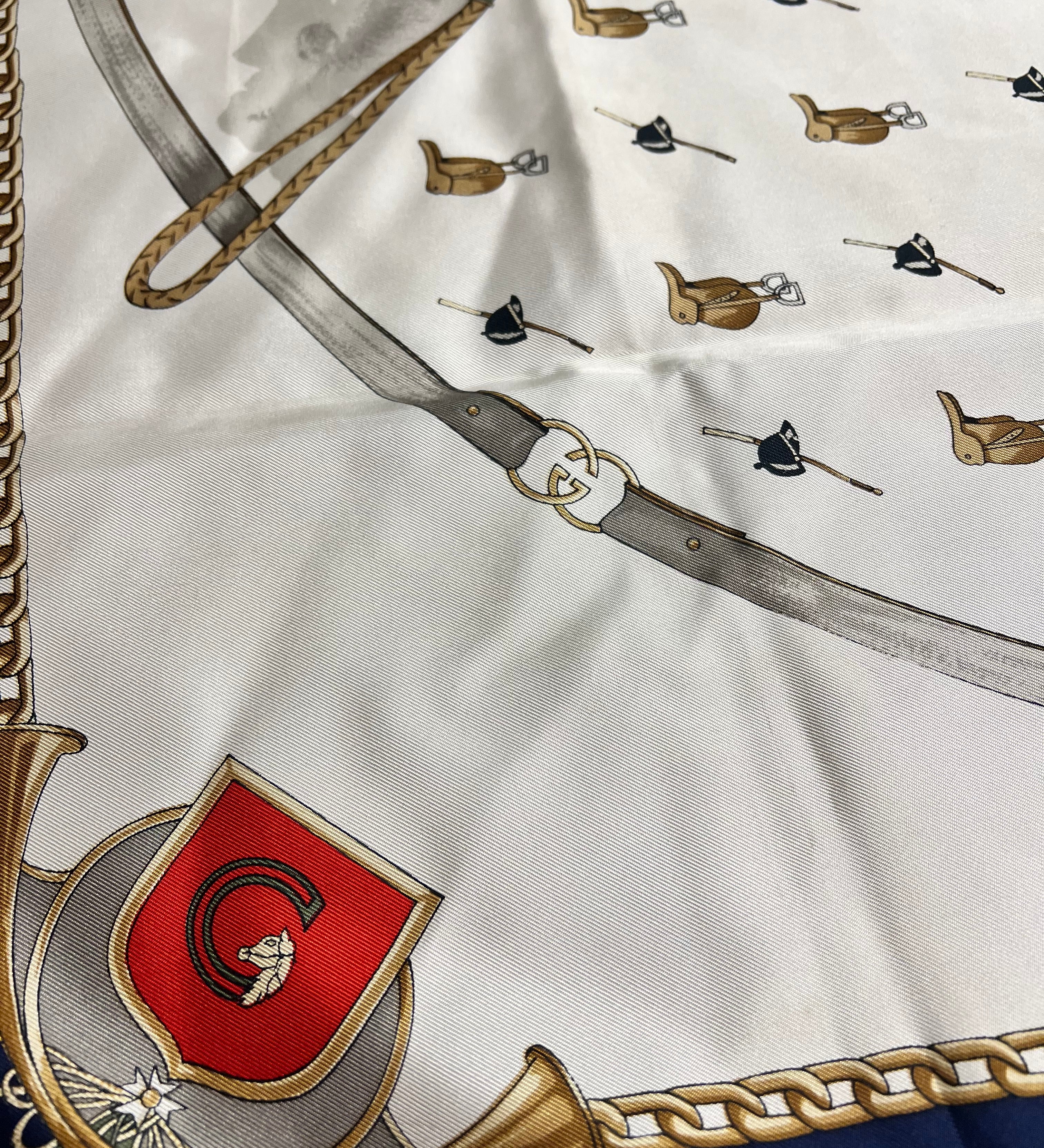 Gucci Vintage Silk Hunting Scarf