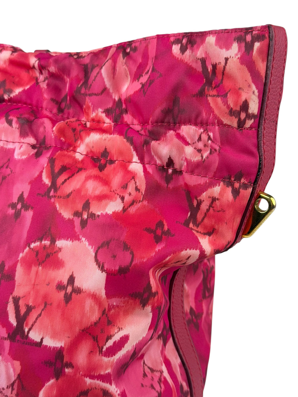 Louis Vuitton Pink Leather Trim Floral Ikat Noefull PM