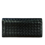 Bottega Veneta Black Intercciato Long Wallet