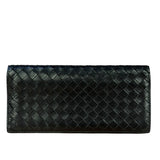 Bottega Veneta Black Intercciato Long Wallet