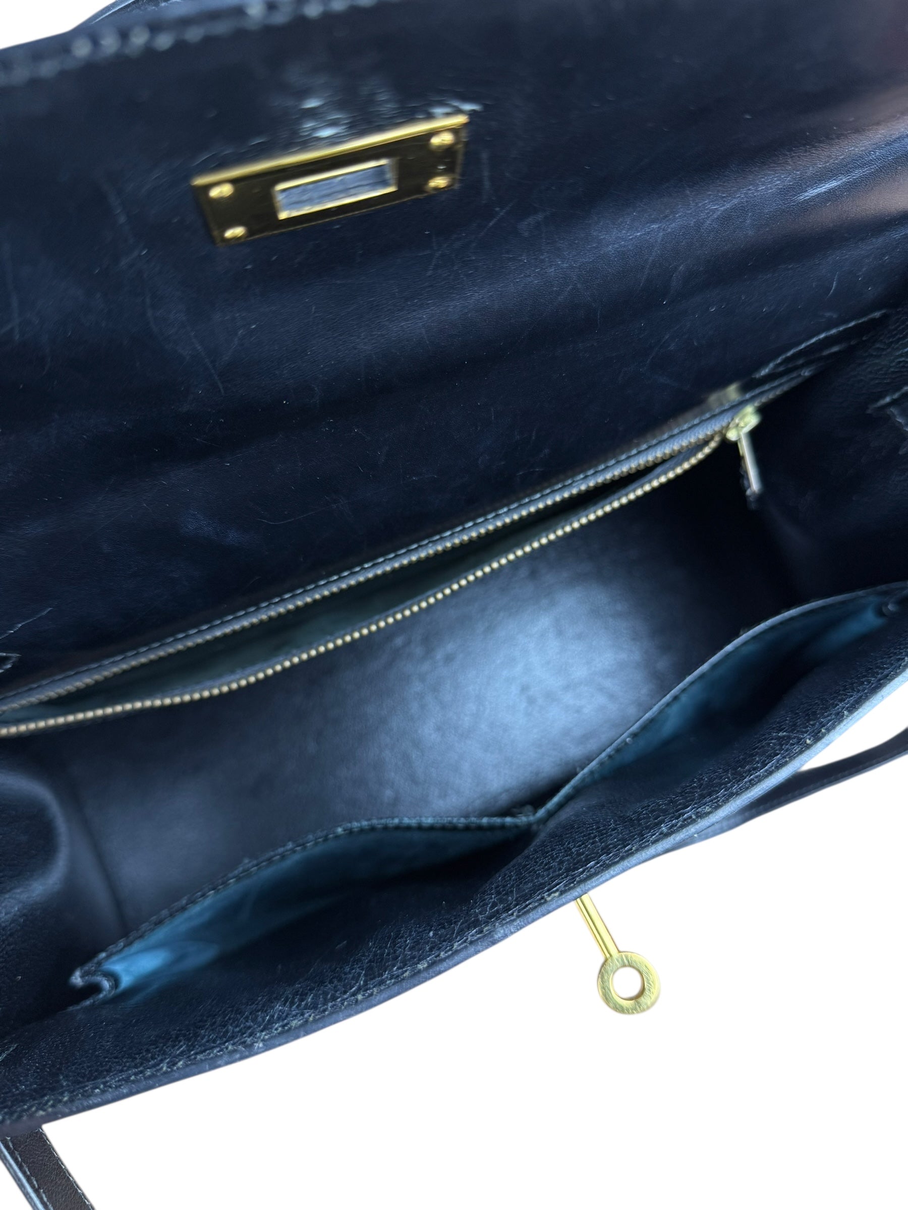 Hermes Kelly 32 Black Box Leather 1991