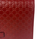 Gucci Red Micro GG Leather Crossbody Wallet