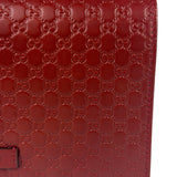 Gucci Red Micro GG Leather Crossbody Wallet