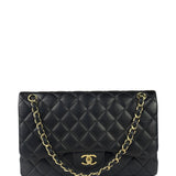 Chanel Black Lambskin Double Flap Bag 2017