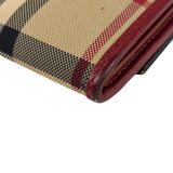 Burberry Red Leather House Check Continental Long Wallet
