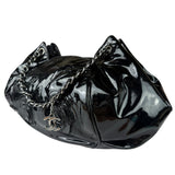 Chanel Black Patent Leather Camellia Petals Shoulder Bag 2010