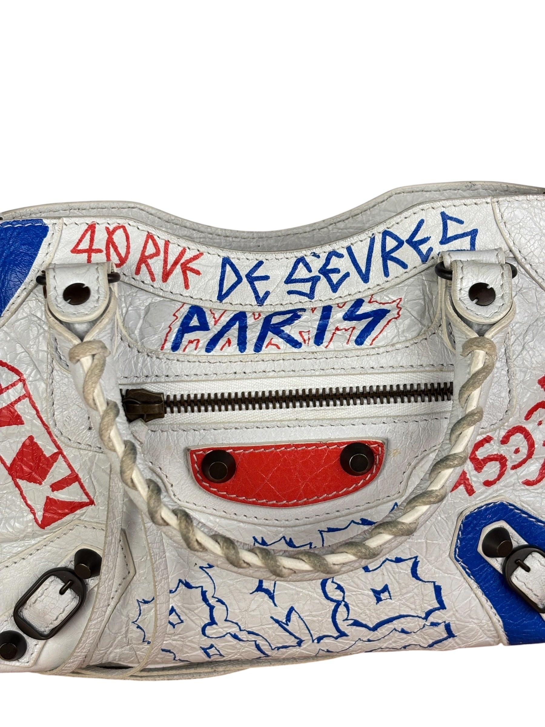 Balenciaga Mini White Graffiti Le City Bag