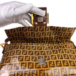 Fendi Brown PVC/Leather Trim Zucca Baguette