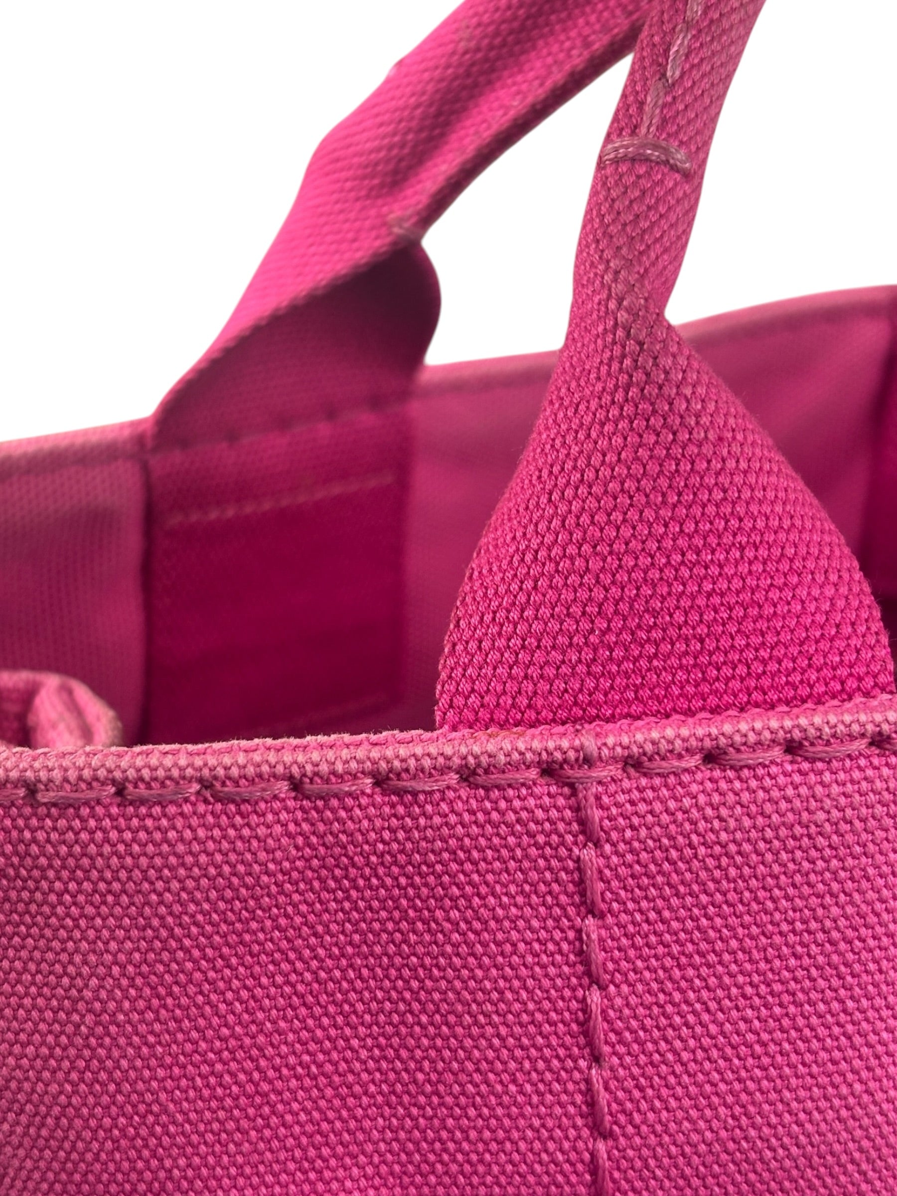 Prada Pink Canvas Canapa Hand Bag