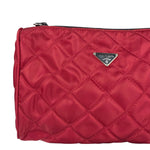 Prada Vintage Red Quilted Nylon Pouch MV599