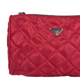 Prada Vintage Red Quilted Nylon Pouch MV599