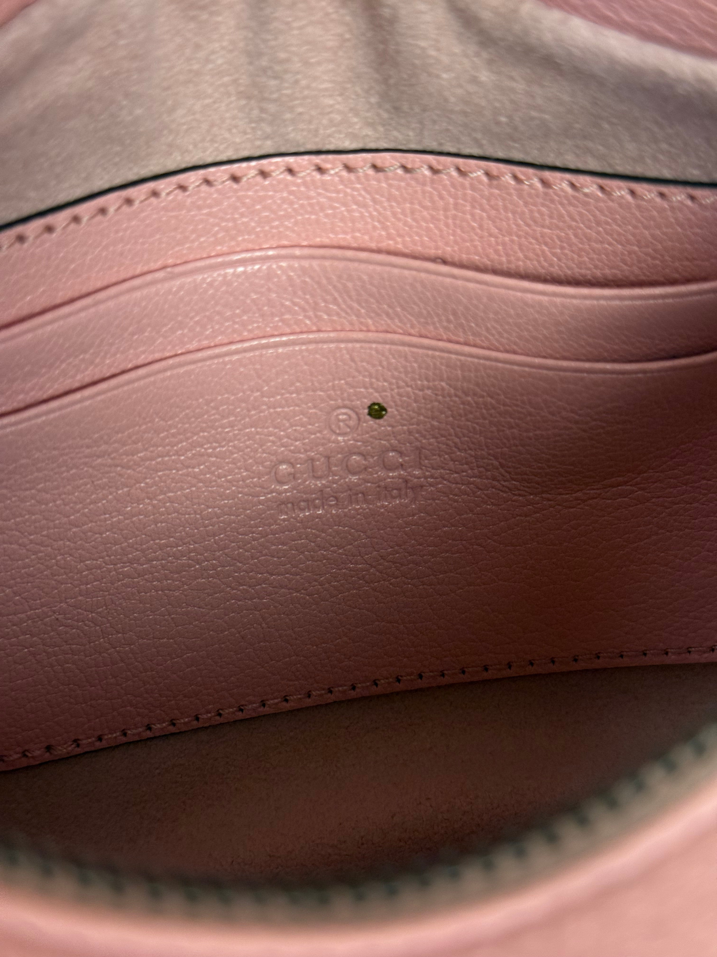 Gucci Pink Leather Aphrodite Shoulder Bag
