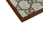 Gucci Brown Leather Trim GG Supreme Card Holder