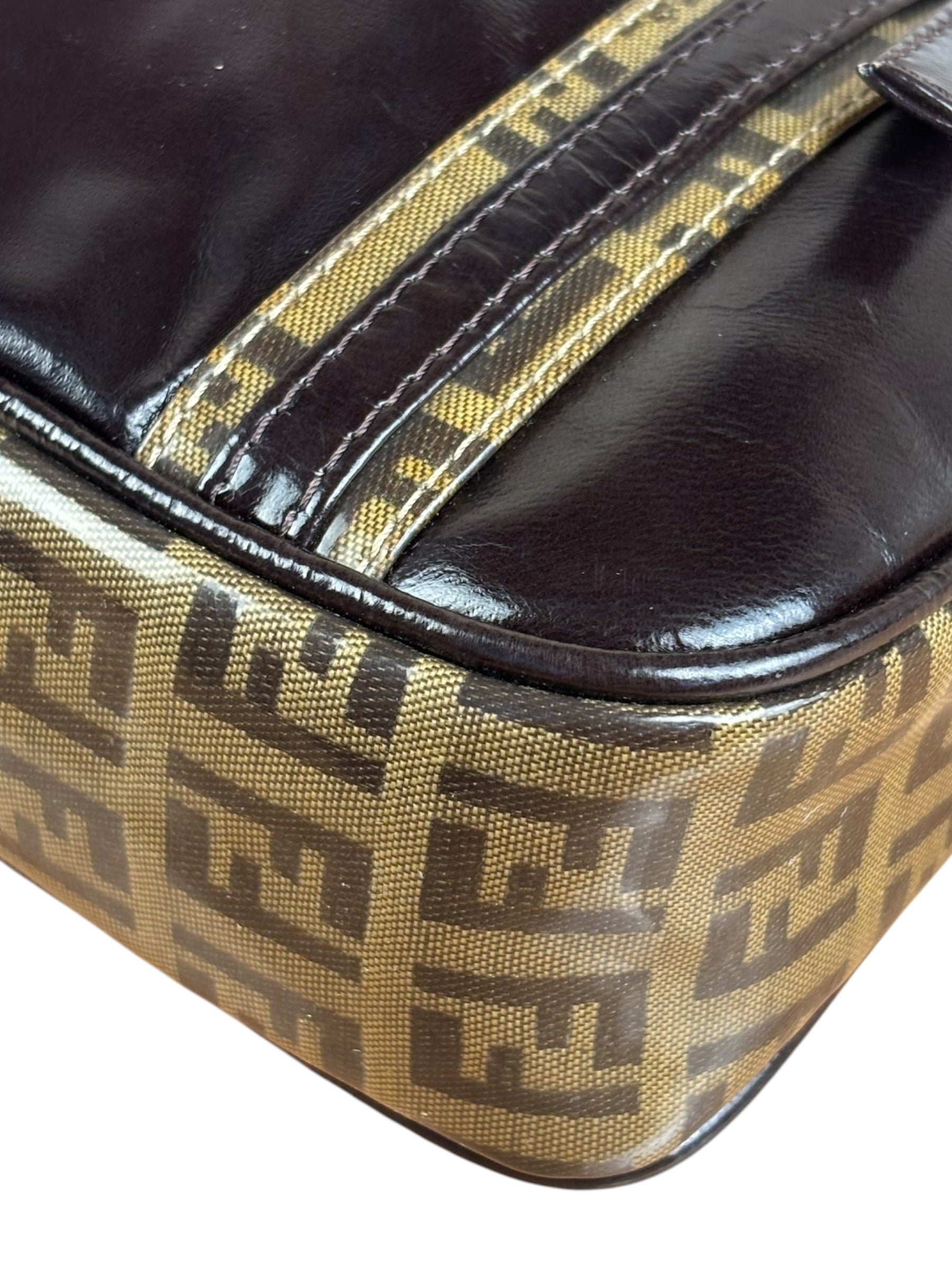 Fendi Vintage Zucca Patent Canvas Tote Bag
