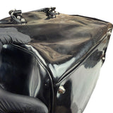 Balenciaga Black Patent Leather Weekender Handbag