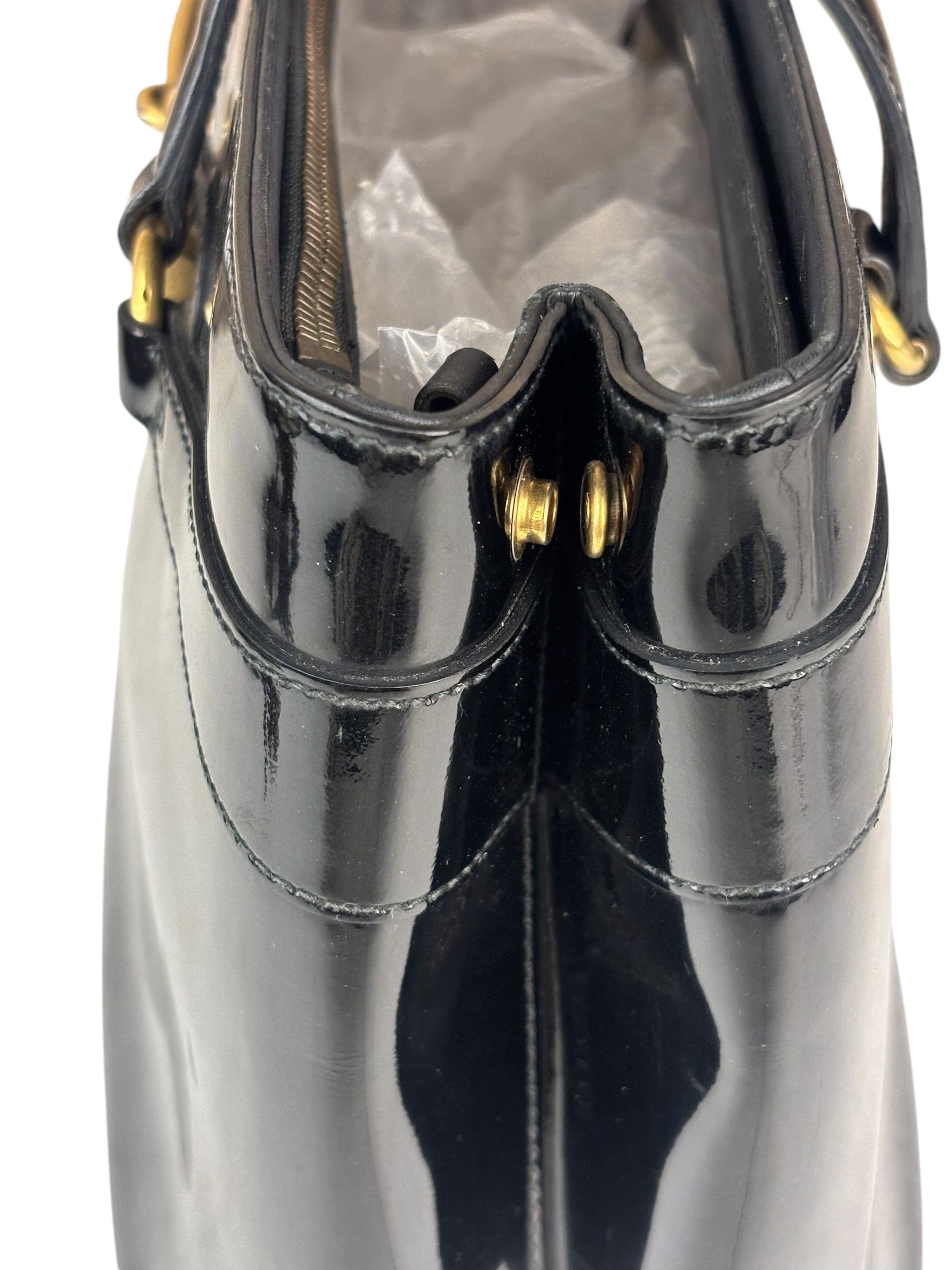 Gucci Vintage Black Patent Leather Tote