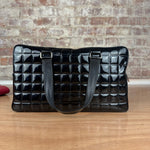 Chanel Black Patent Chocolate Bar Bowler Bag 2002