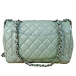 Chanel Light Sage Green Medium Classic Flap Shoulder Bag 2008