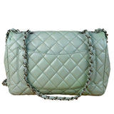 Chanel Light Sage Green Medium Classic Flap Shoulder Bag 2008