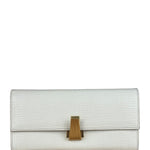Bottega Veneta White Leather Palmellato Angle Long Wallet