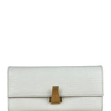 Bottega Veneta White Leather Palmellato Angle Long Wallet