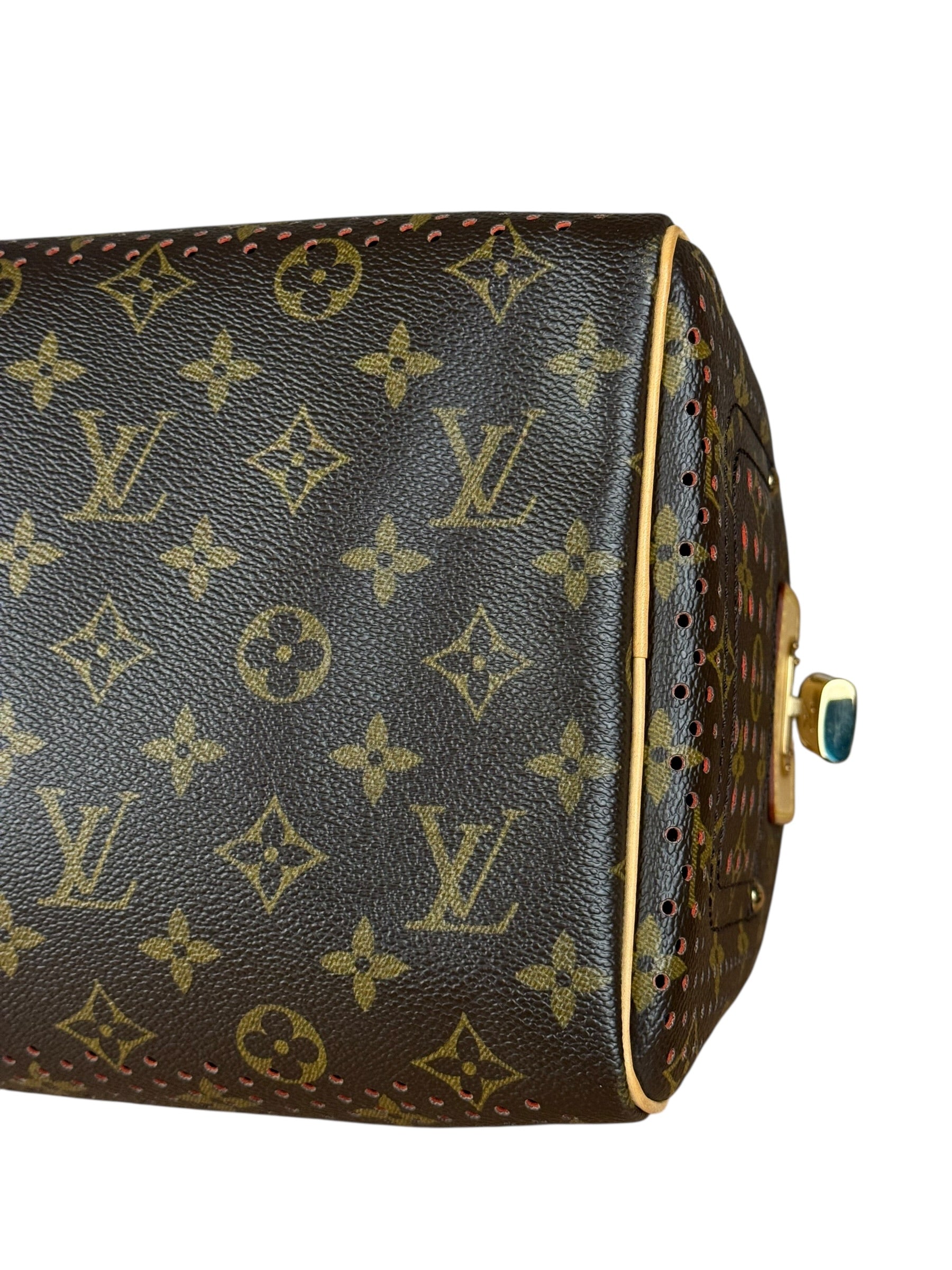 Louis Vuitton Perforated Monogram Speedy 30 Orange