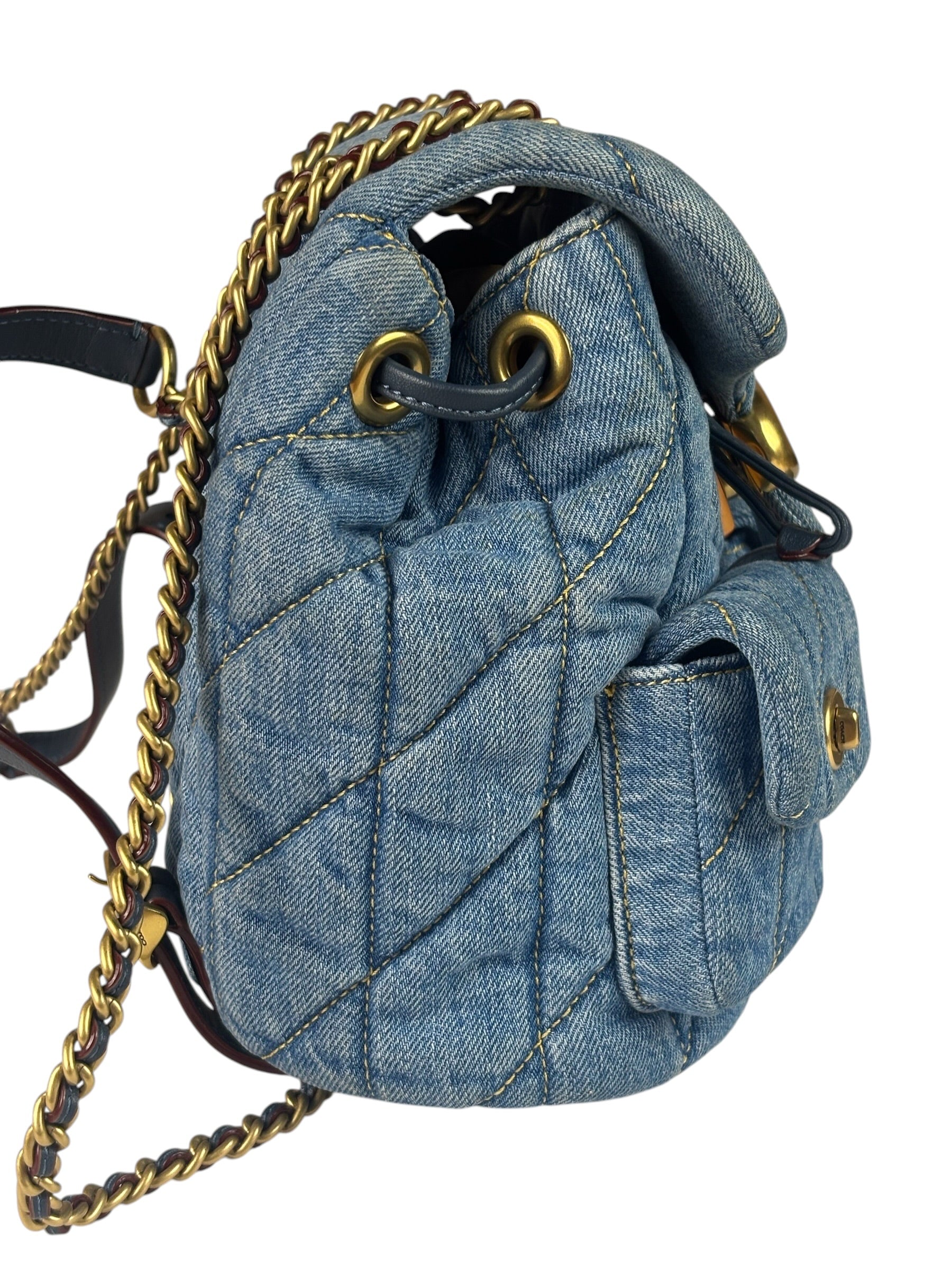 Coach Blue Denim Mini Tabby Backpack
