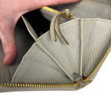 Balenciaga Grey Leather Moto Long Wallet