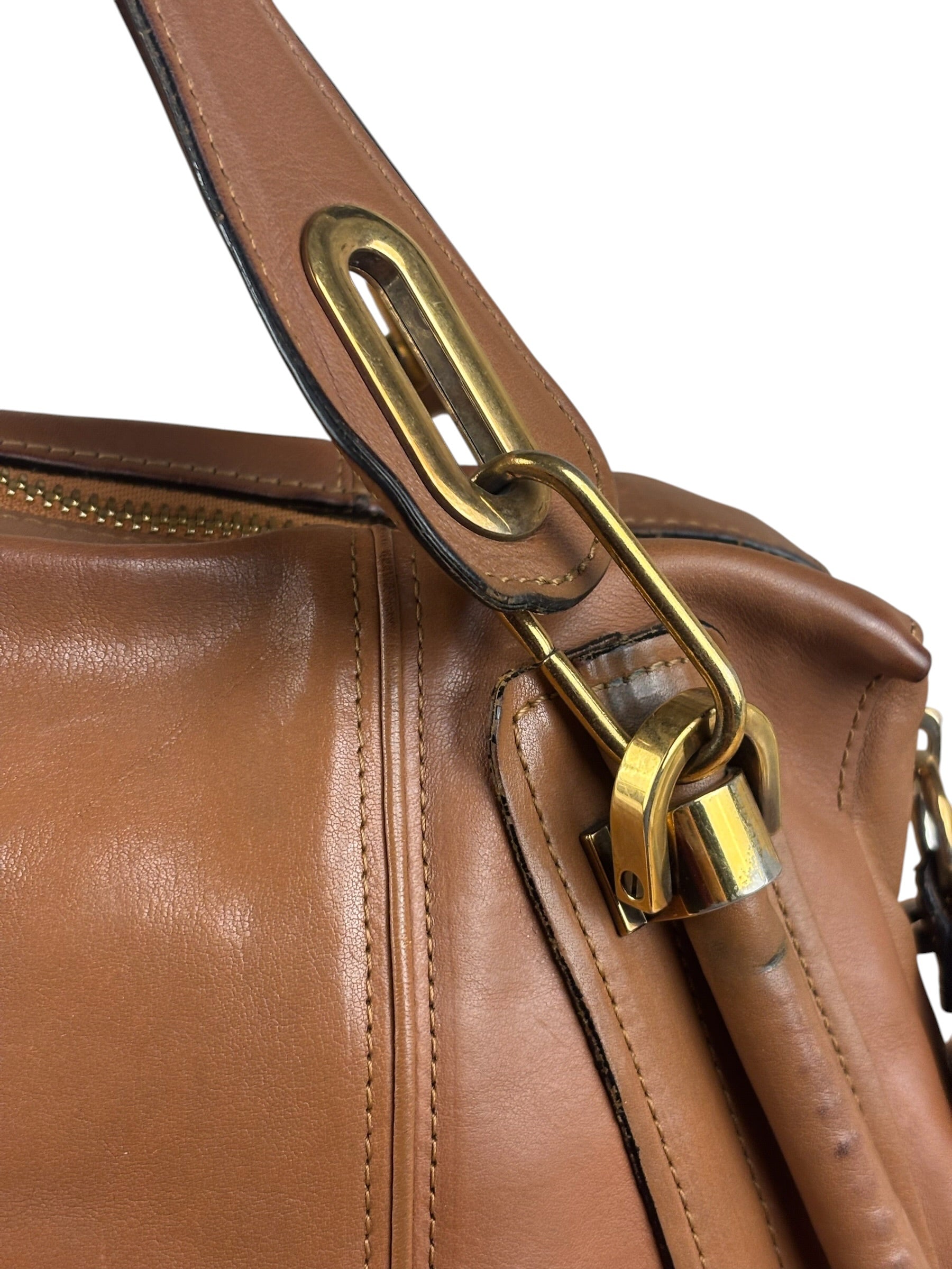 Chloe Caramel Tan Leather Paraty Medium Two-Way Bag