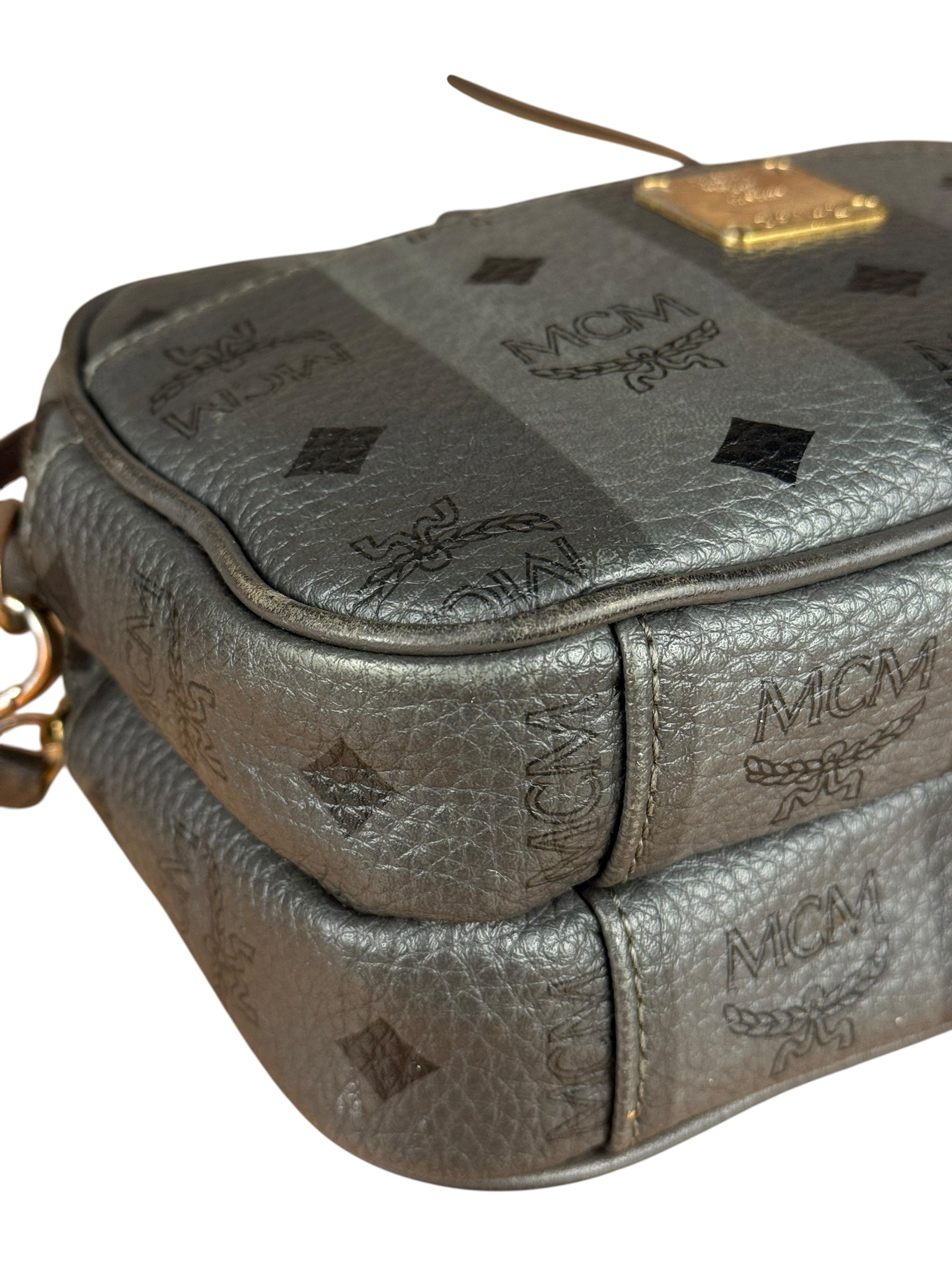 MCM Monogram Stripe Camera Crossbody