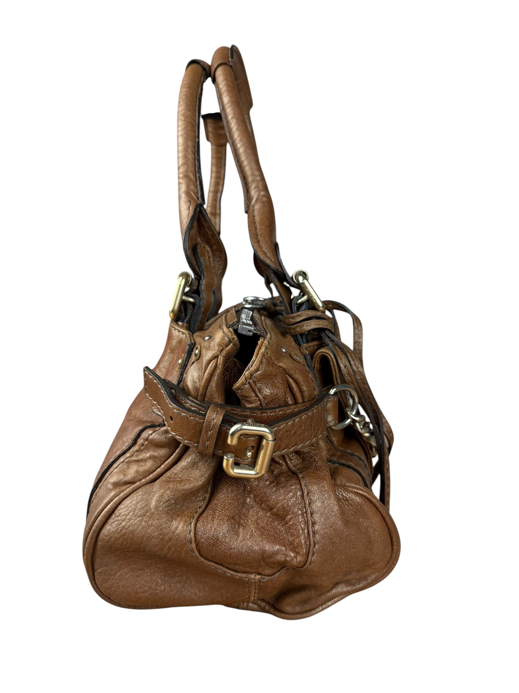 Chloe Vintage Brown Paddington Leather Handbag