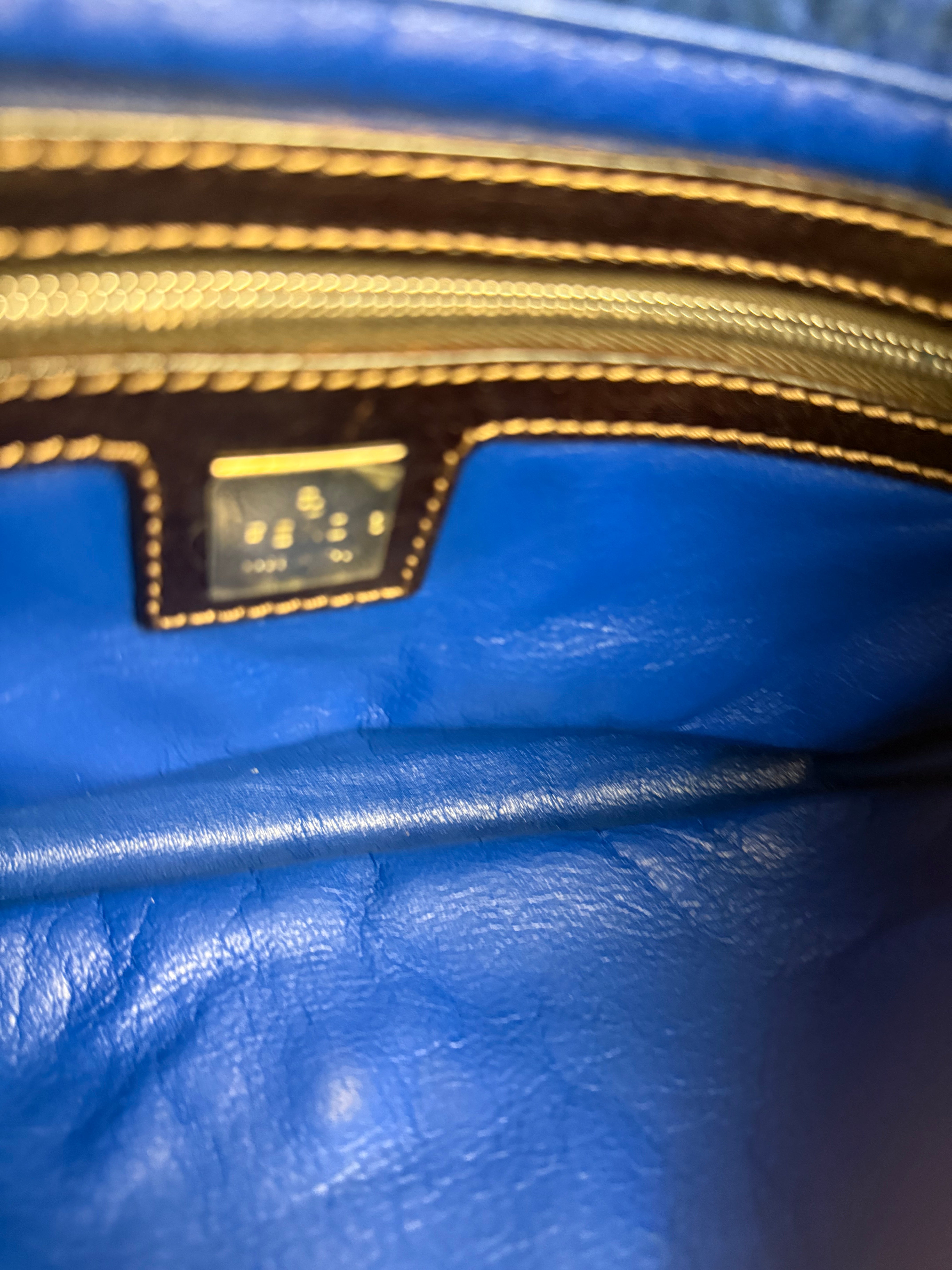 Fendi Vintage Blue Cashmere Baguette